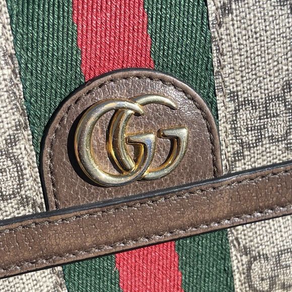 💖SOLD💖Gucci Long Continental Wallet Ophidia x GG Supreme Canvas Stripe - Picture 8 of 16